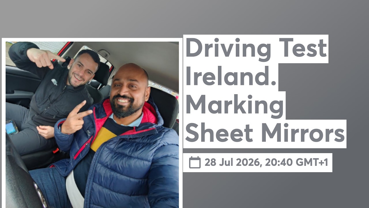 Driving Test Ireland. Marking Sheet Mirrors
