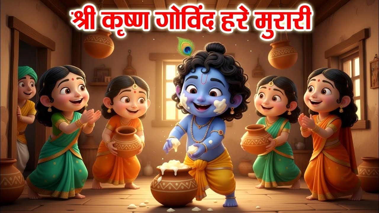 श्री कृष्ण गोविन्द हरे मुरारी | बाल गीत|  Hindi Rhymes | poem