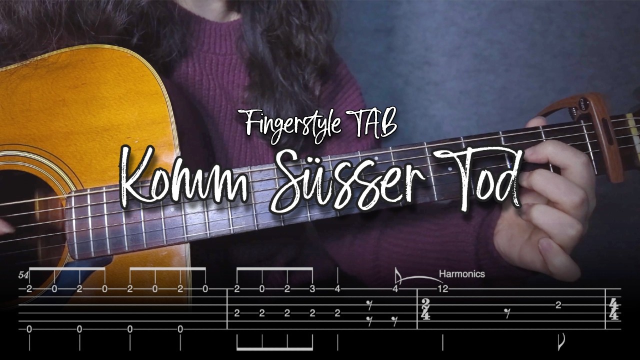 【TAB】 오라, 달콤한 죽음이여 Komm süsser tod (Evangelion) | Fingerstyle Guitar Cover 🎸