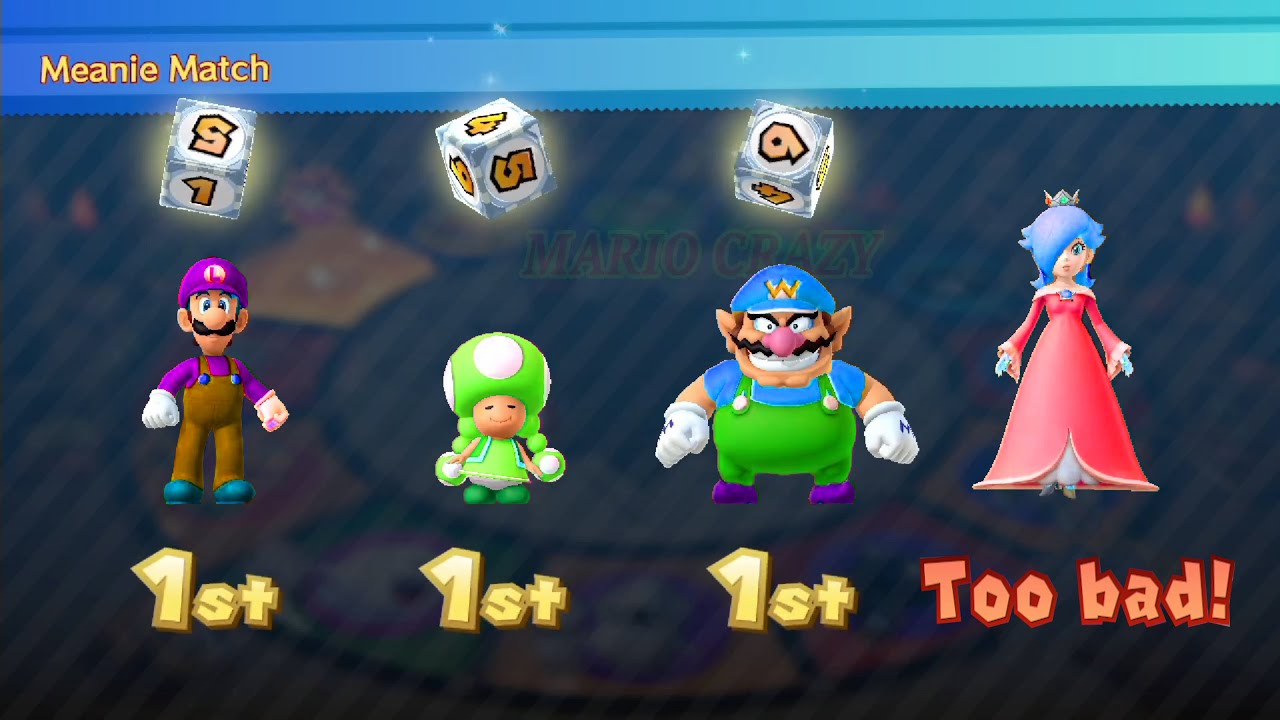 Mario Party 10 Custom Maps - Luigi vs Wario vs Rosalina vs Toadette