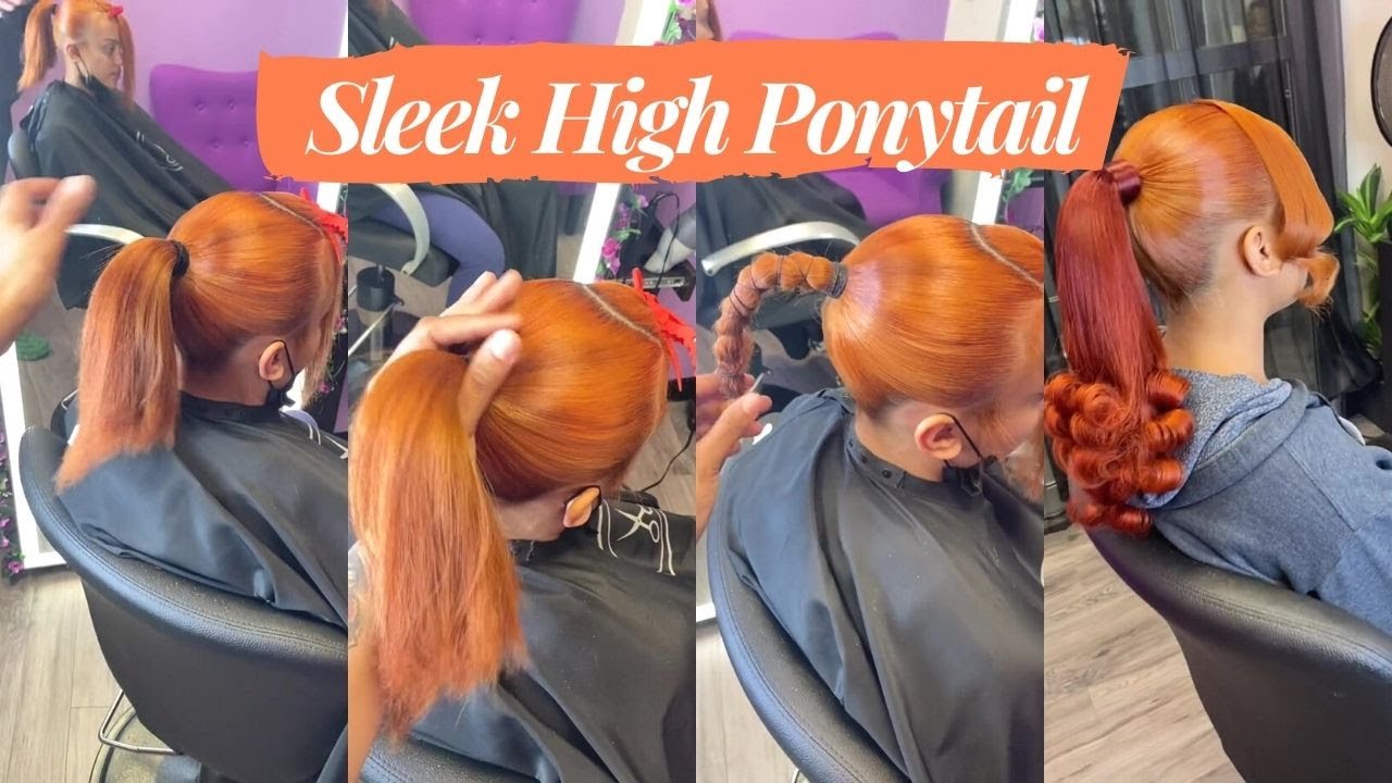 🥵Easy Sleek High Ponytail With Bangs Install | Diy Orange Hair With Hair Bundles | #ULAHAIR