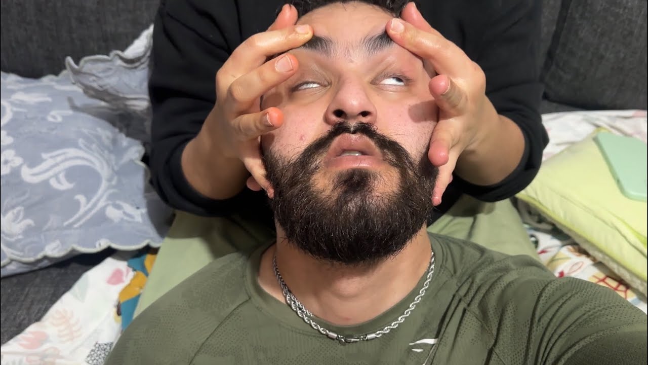 {ASMR} Satisfying Beard Scratch and HEAD MASSAGE ASMR