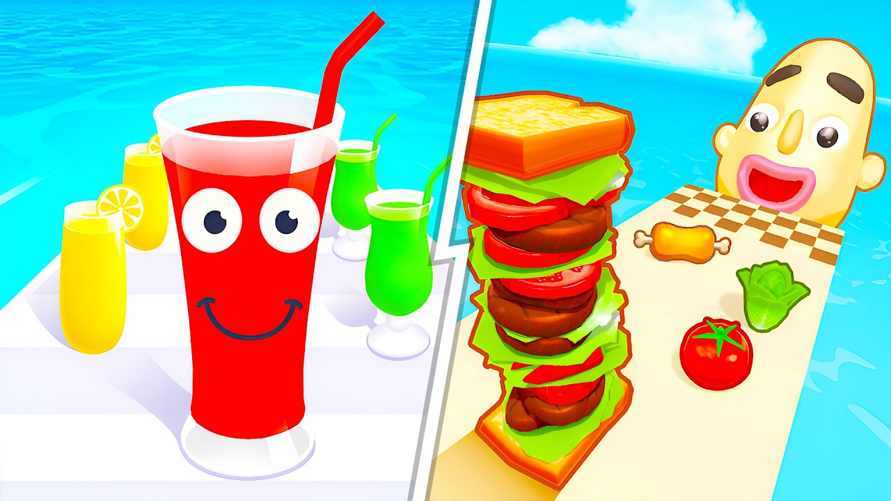Juice Run VS Sandwich Runner - Max Level Gameplay Walkthrough (Android,iOS) NEW UPDATE Ep 859