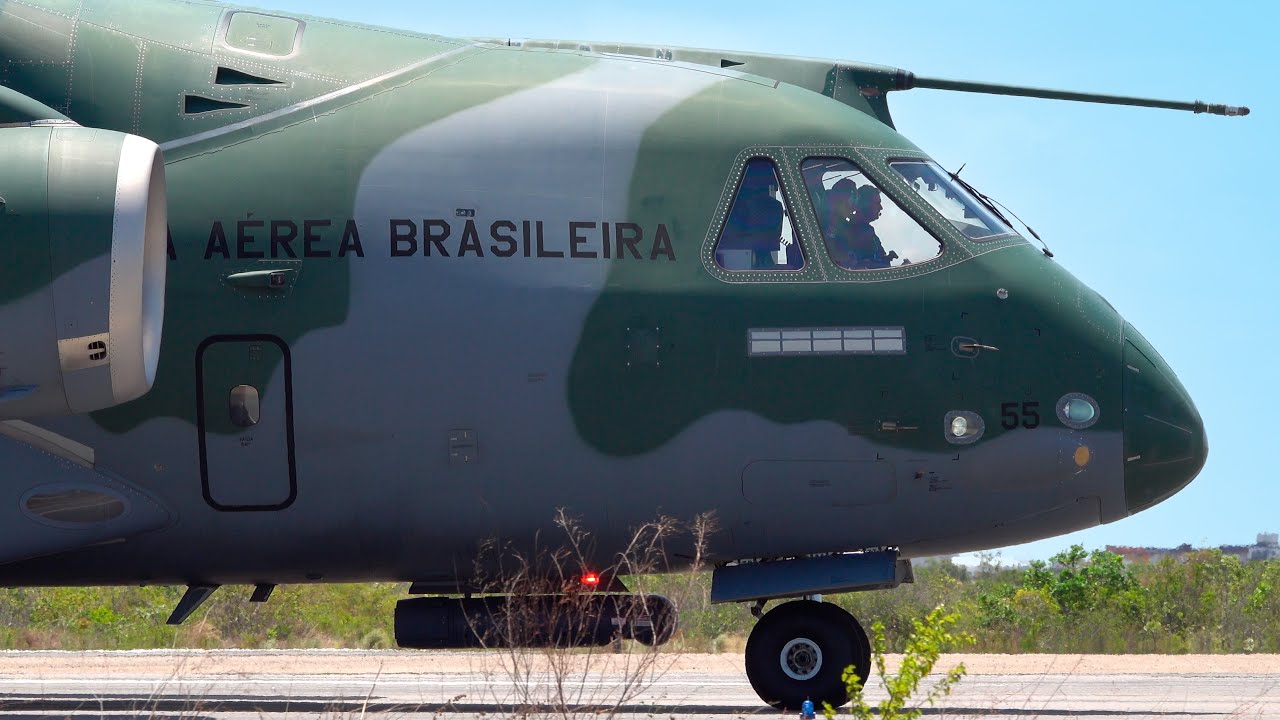 BRAZILIAN GIANT! 🇧🇷 The Mighty Embraer KC-390 Millennium Landing at Natal Air Force Base