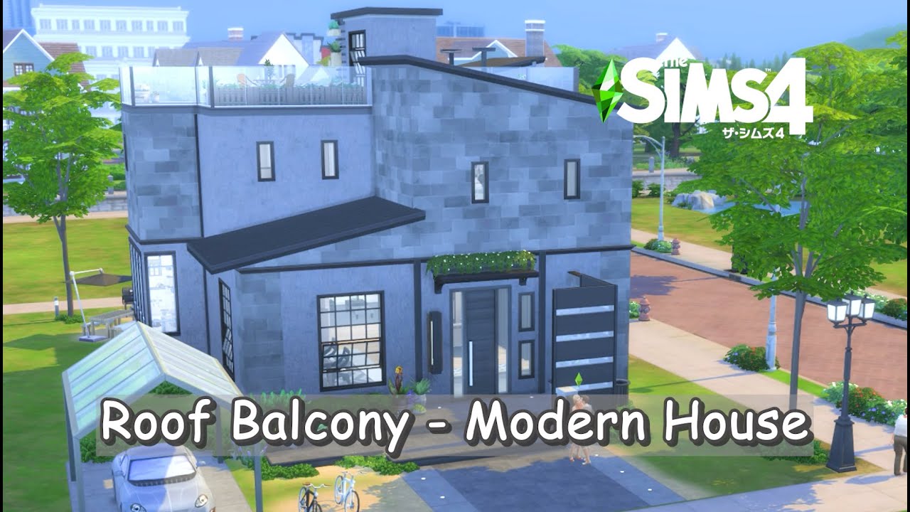 Sims4 | Stop Motion | Roof balcony - Modern house | NoCC | シムズ4