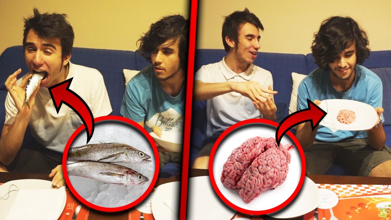 COMIDA REAL vs COMIDA DE CHUCHE!! con CEREBRO y PESCADO CRUDO 😨
