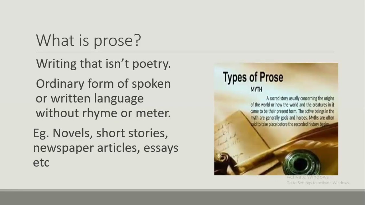 S.6 LITERTURE LESSON 3 :  WHAT IS PROSE || TYPES OF PROSE || PRACTICE ITEM || EXCERPT