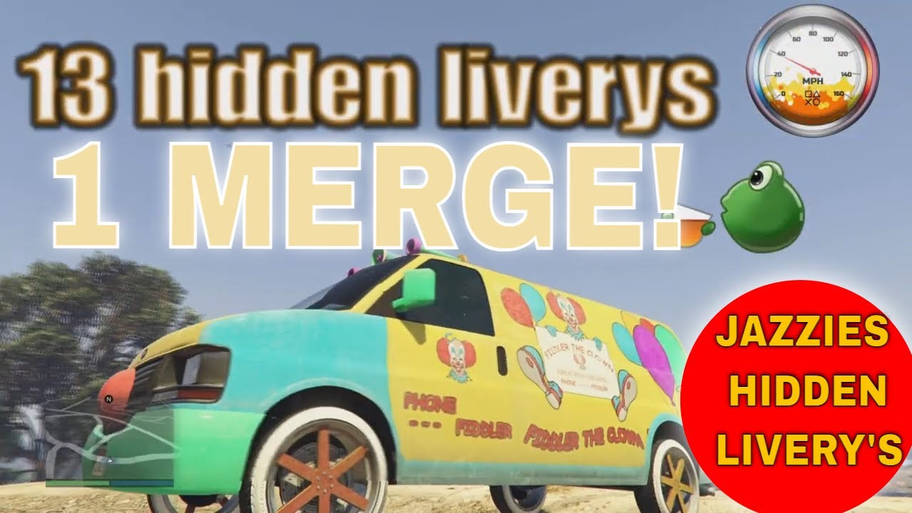 💥13 HIDDEN LIVERYS💥ONE MERGE ᵔᴗᵔ GTA V - ONLINE #XBOX #PS4#PS5 #djjazz USE BACK TO BACK MERGE