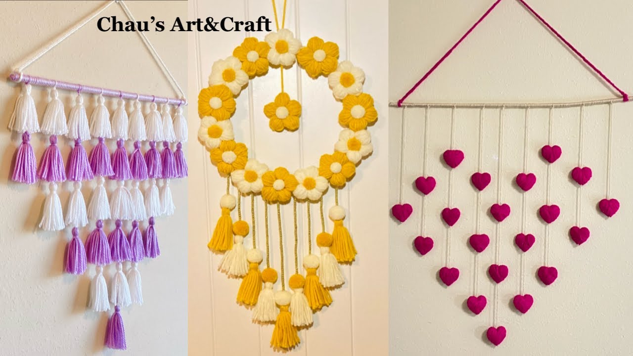 3 DIY Wall Hanging Ideas | Beautiful Handmade Craft For Home decor | woolen Craft