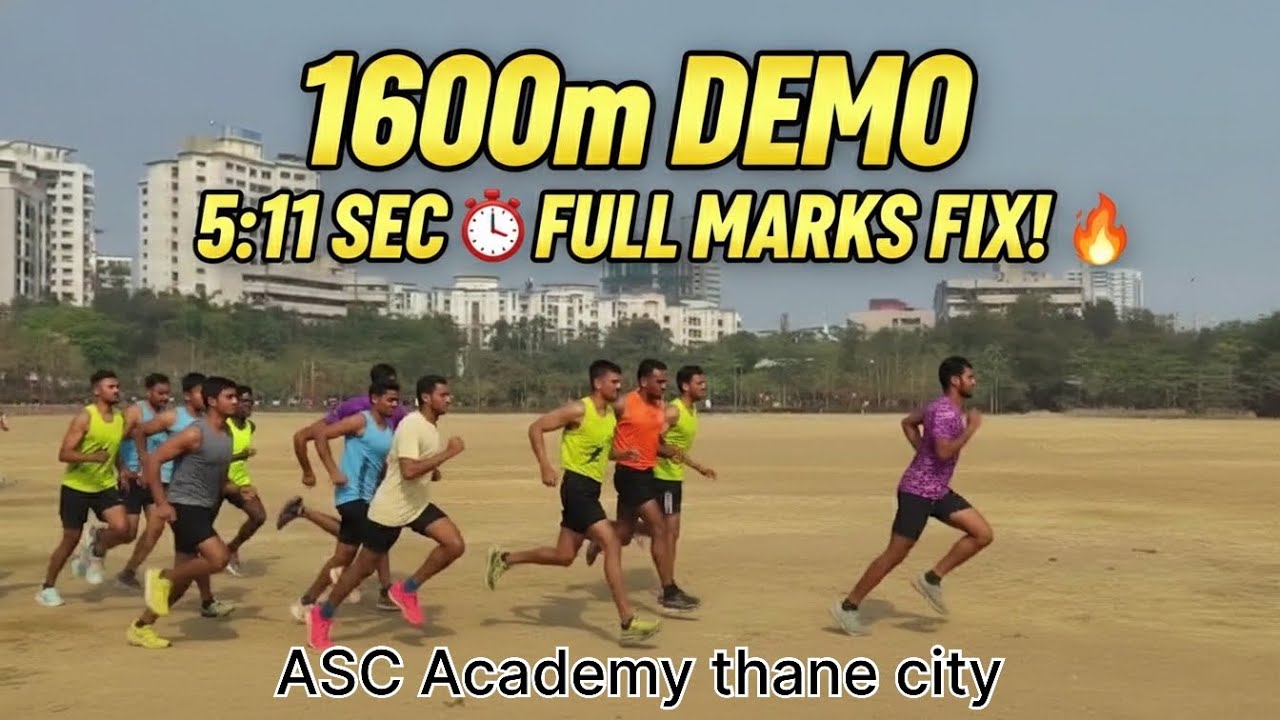 Thane City Police Bharti Ground: 1600m Running Demo by ASC Academy Runners 🚨,1600m Kaise running kar