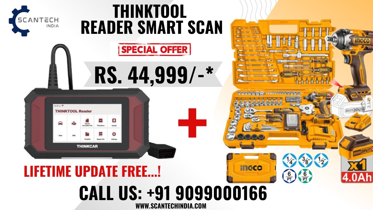 Thinktool Reader Smart Scan + Ingco 152 pcs set | Lifetime Update Free Car Scanner #thinkcar
