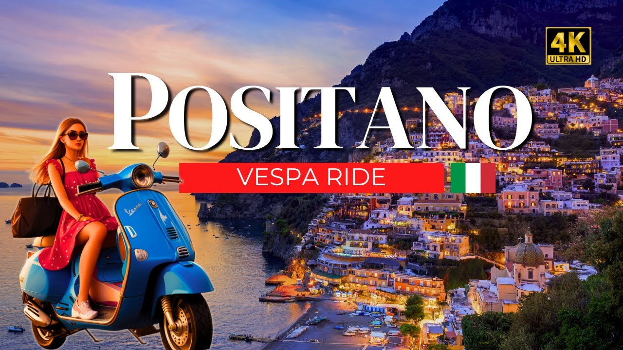 ПОЗИТАНО Vespa Ride 🇮🇹: испытайте острые ощущения от прогулки в 4K