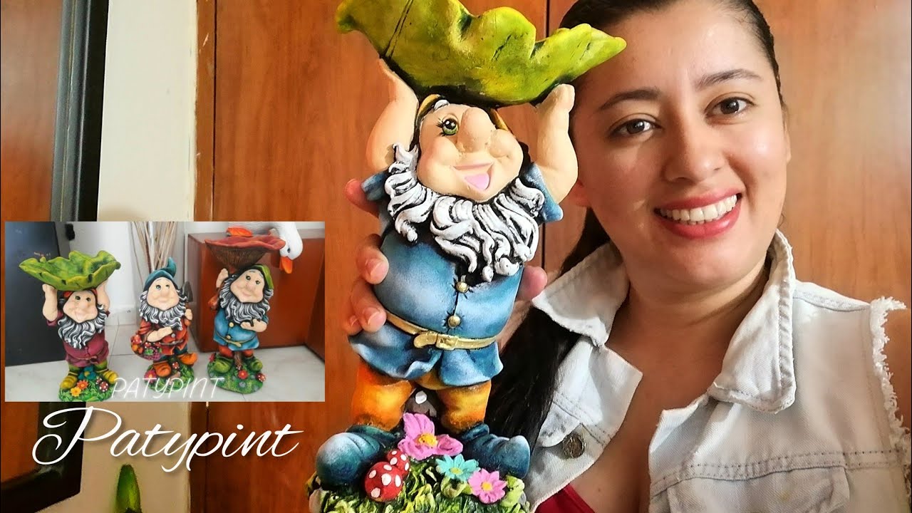 TÉCNICA DE TRASLUCIDOS Y PATINA, Pintando un duende en yeso