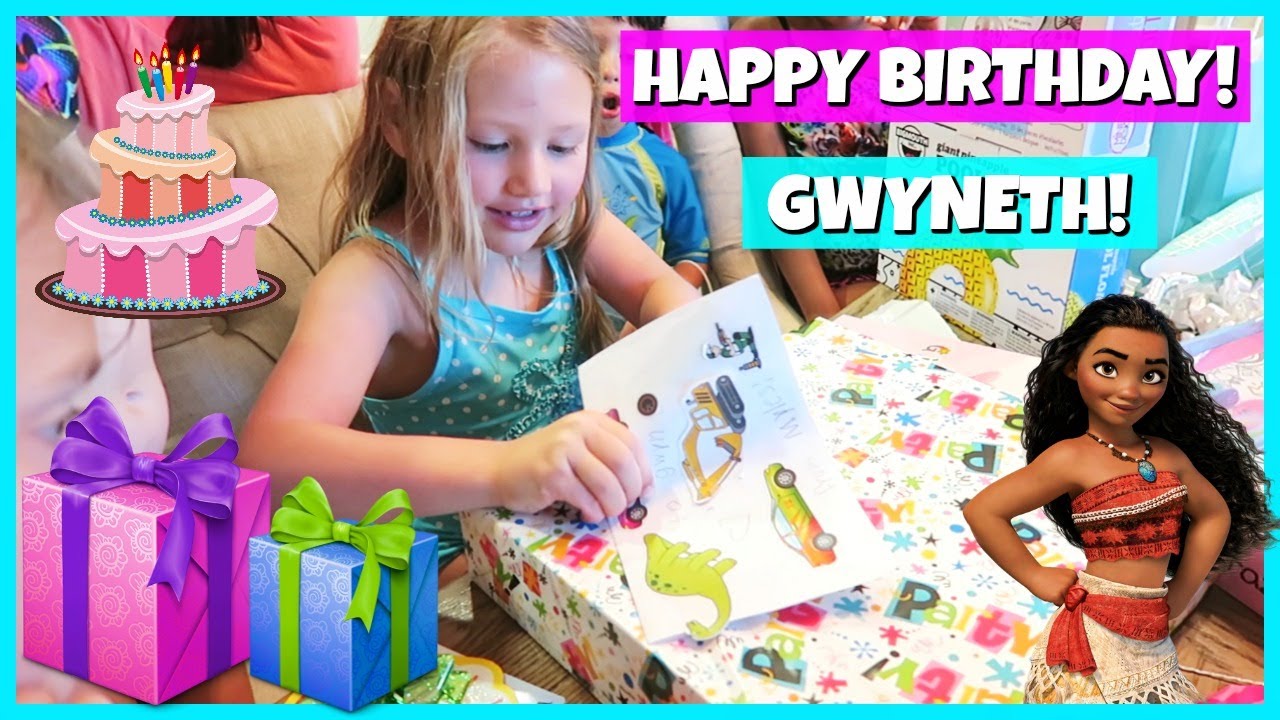 GWYNETH'S 7th BIRTHDAY PRESENT OPENING AND POOL PARTY!