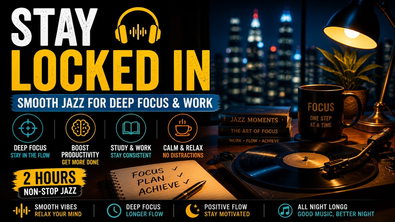 Relaxing Jazz Cafe ☕ Soulful Jazz & Smooth R&B Instrumental for Study, Work & Late Night Relax