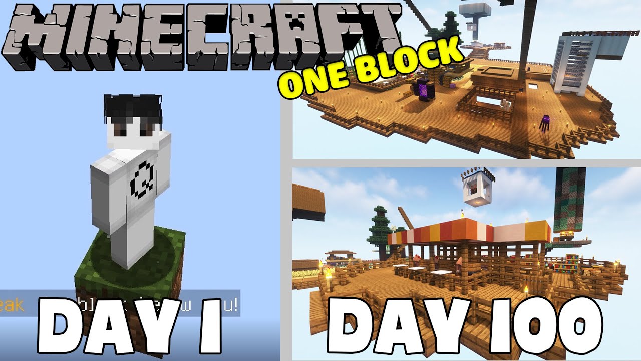 100 NG&Agrave;Y MINECRAFT CHỈ VỚI 1 BLOCK | 100 DAYS IN MINECRAFT ONE BLOCK