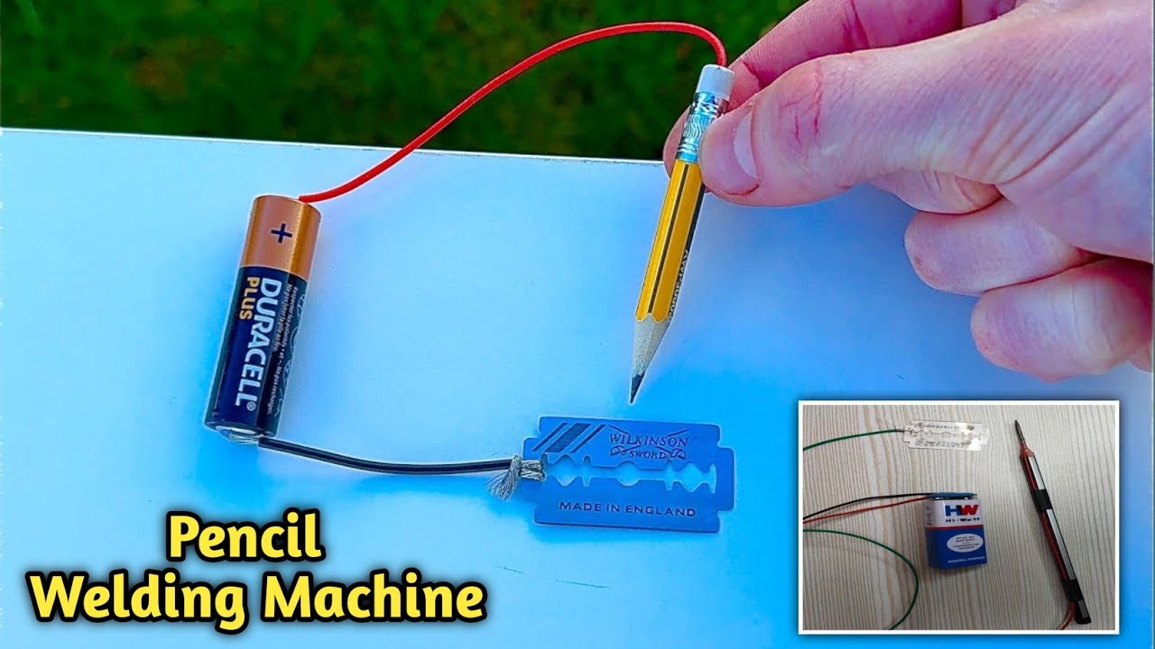 How to make simple pencil welding machine at home with blade | Diy 12V Welding Machine 
