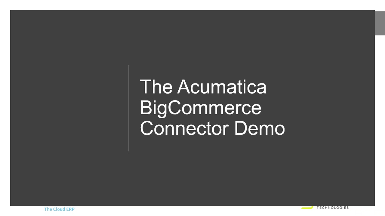 Acumatica for eCommerce with NEW BigCommerce Integration