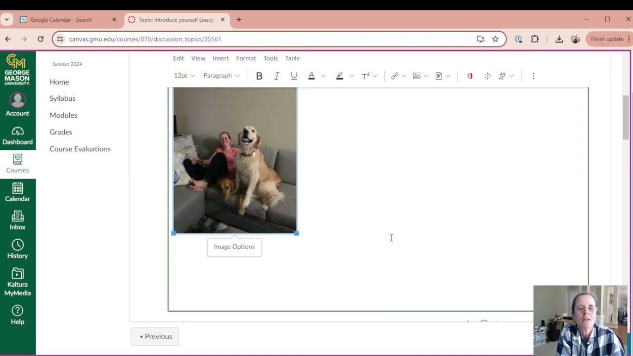How to embed images and change image size in a Canvas discussion board