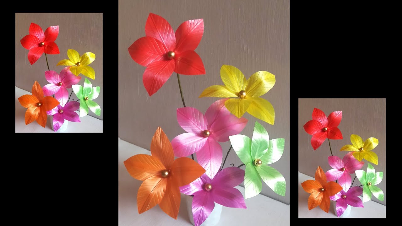 plastic ribbon flowers | flower making |polypropylene ribbon | plastic ribbon | ribbon crafts | DIY