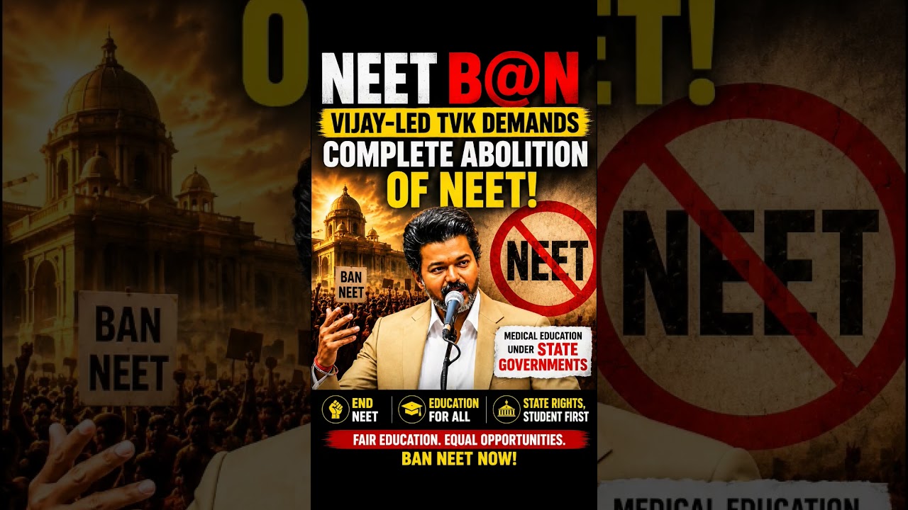 Vijay&rsquo;s Big Demand: Complete Abolition of NEET? 🔥 | TVK&rsquo;s Major Stand #neet #vijay #tamil #tvk