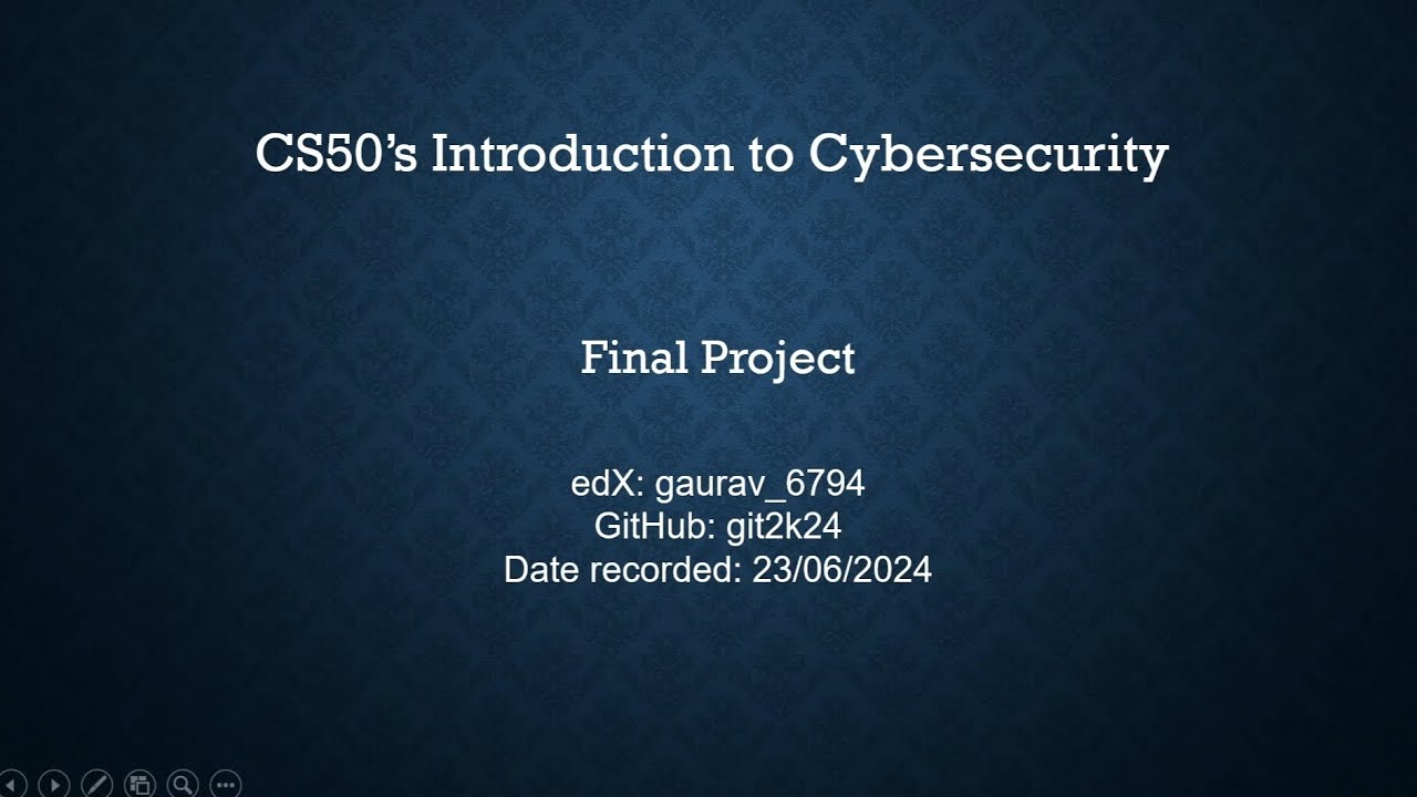 CS50's Introduction to Cybersecurity: Final Project