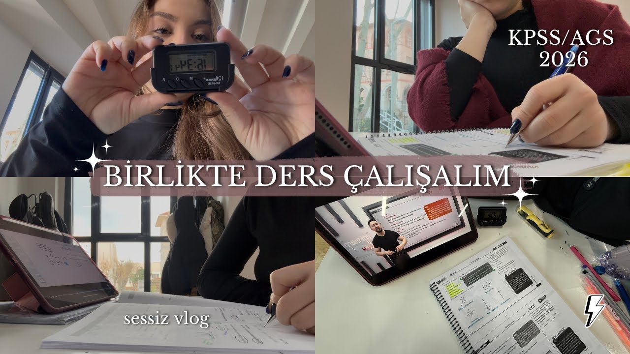 birlikte ders çalışalım, sadece ortam sesleri, sessiz vlog ags/kpss 2026 #kpss #ags #studywithme