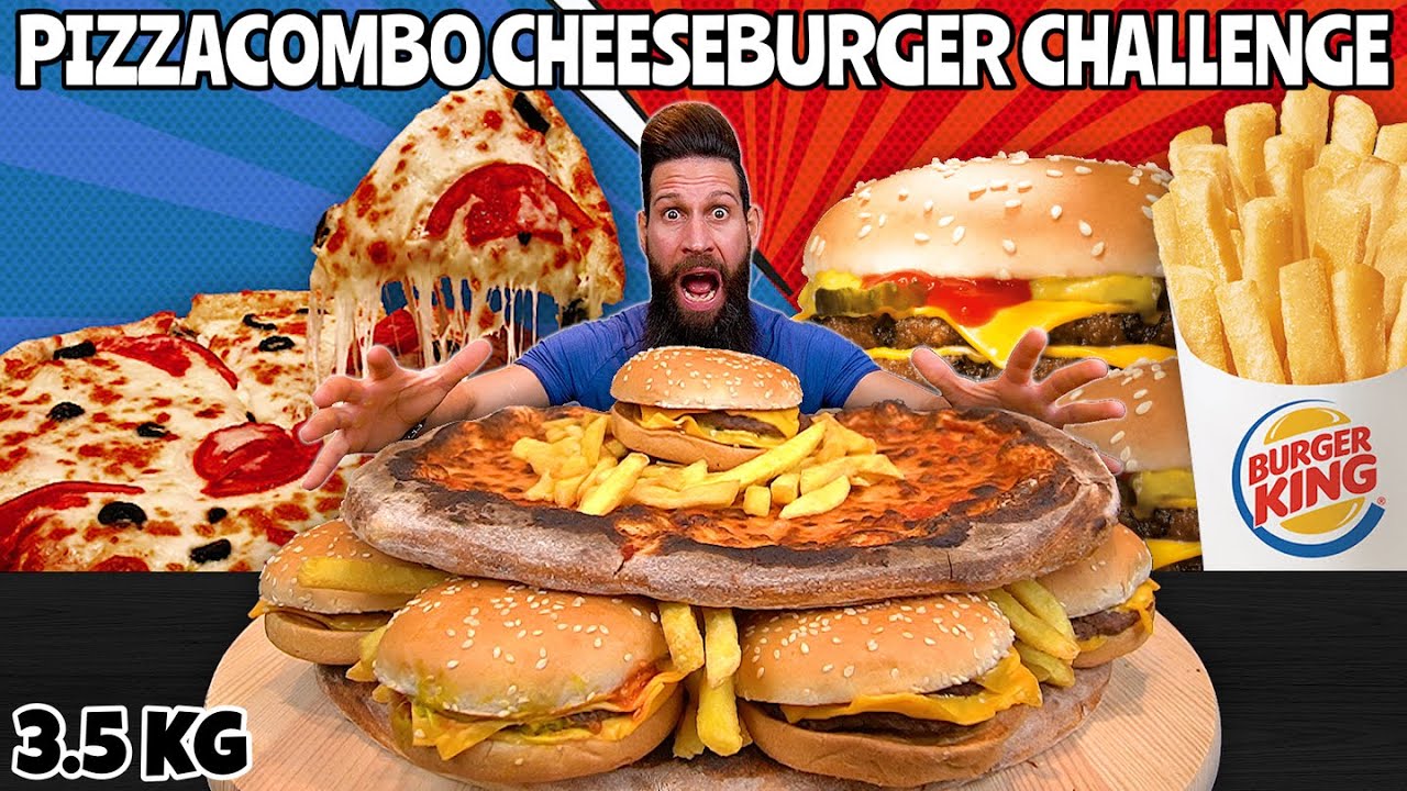 PIZZA CHEESEBURGER CHALLENGE (3,5 KG) - PizzaCombo Episodio 1 - MAN VS FOOD