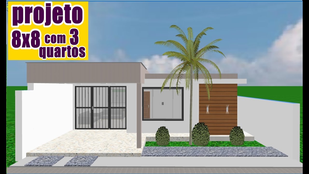 Projeto de casa com 3 quartos