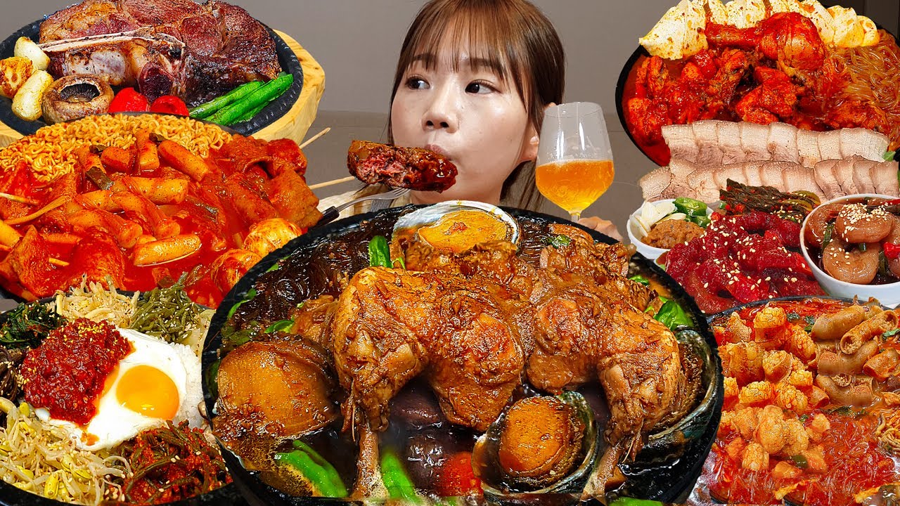 Sub)Real Mukbang- Mizzang's Best Pick Видео о кулинарии и поедании👩🏻‍🍳Ттокпокки,острая лапша,курица🔥