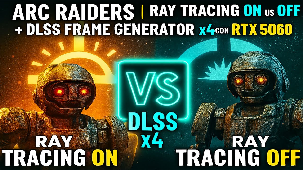 ARC Raiders | Ray Tracing ON vs OFF + DLSS Frame Generator x4 con RTX 5060