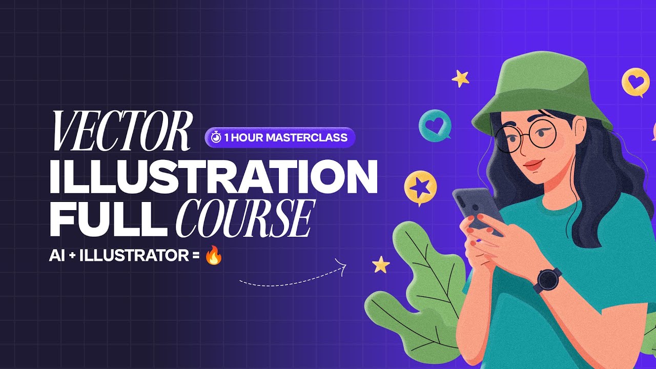 AI Vector illustration Full Course | AI + illustrator=🔥| 1 Hour Masterclass | Design With Abir