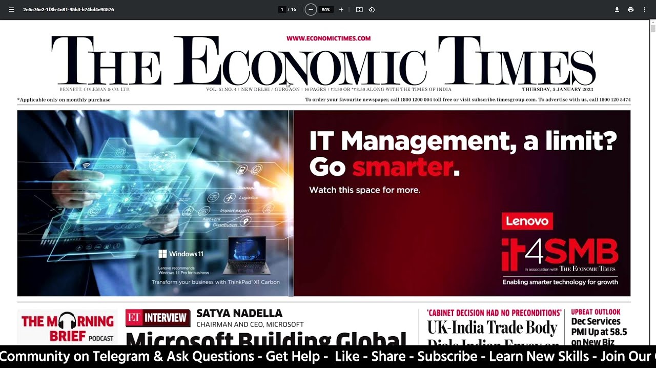 5 January 2023 - Economic Times + Business Standard - Daily Business News Analysis