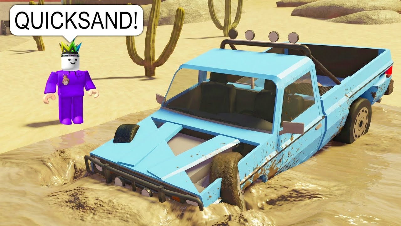 I Drive into QUICKSAND on Roblox BUT I Jumped Out Before It Sank