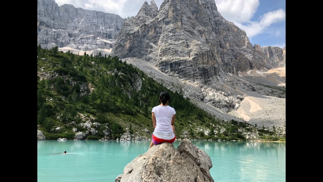 Восхождение к озеру Сорапис. Дух захватывает. Lago di Sorapis 2018. Cortina d’Ampezzo. Italy.