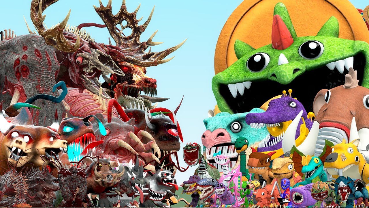 ALL INFECTED ZOOCHOSIS ANIMALS VS DINOSAURS TOY POPPY PLAYTIME (Garry's Mod)