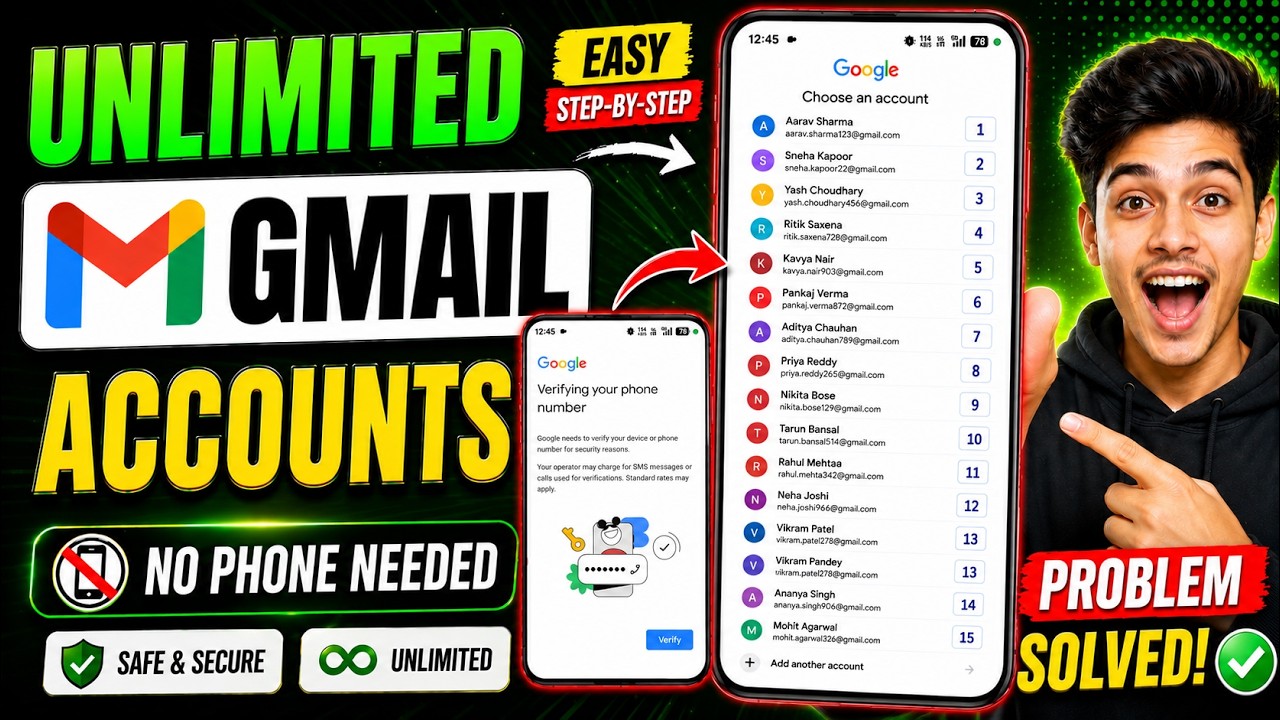 Unlimited Gmail Account Creation | Easy Method Guide 2026 ✅