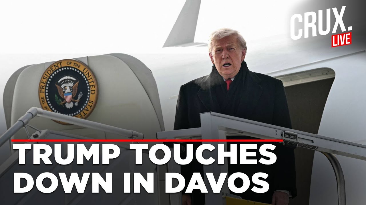 LIVE | Trump Arrives In Davos After Switching Planes Due To Tech Issue | WEF 2026 | Greenland | Crux