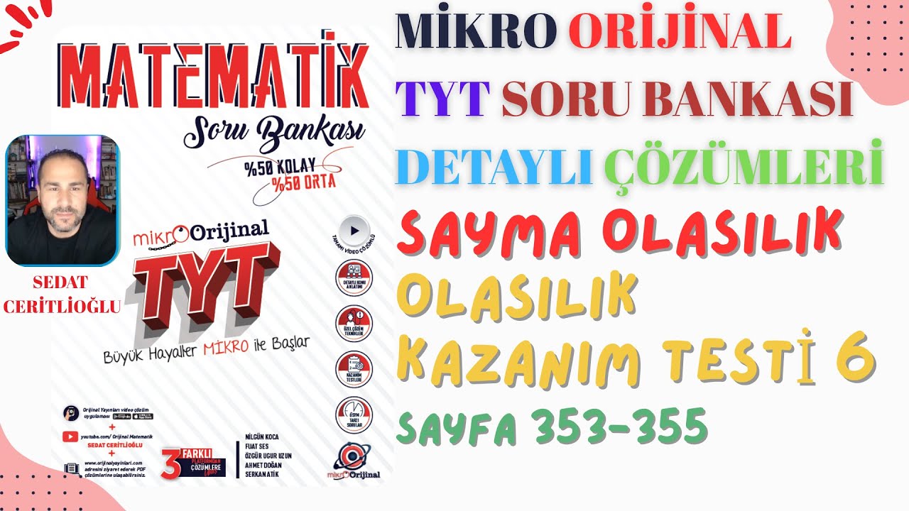 2026 MİKRO ORİJİNAL TYT SORU BANKASI ÇÖZÜMLERİ SYF353-355 #orijinalmatematik #mikroorijinal #yks2026