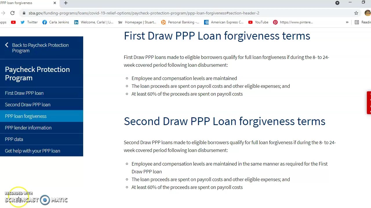 Breaking News: First Draw And Second Draw PPP Loan Forgiveness Process