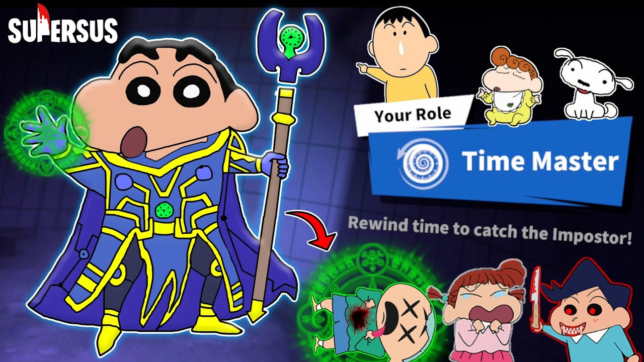 Shinchan became time master in super sus and controlling time 😱🔥 | shinchan playing among us 3d 😂
