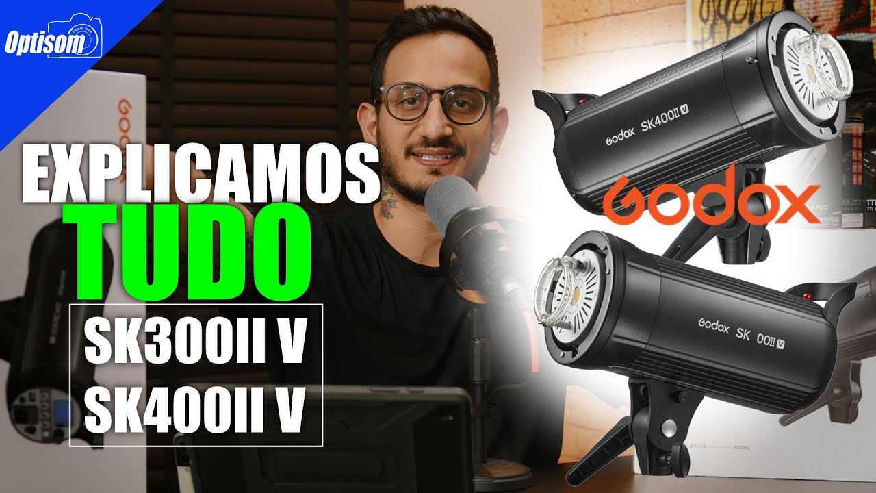 Flash de Estúdio #GODOX SK300II V e SK400II V - LOJA OPTISOM