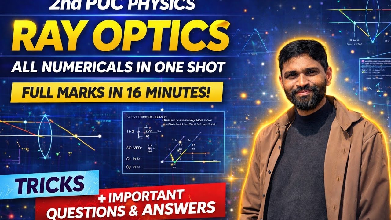 Ray Optics all Numericals in one shot in kannada 2nd puc Physics all numericals