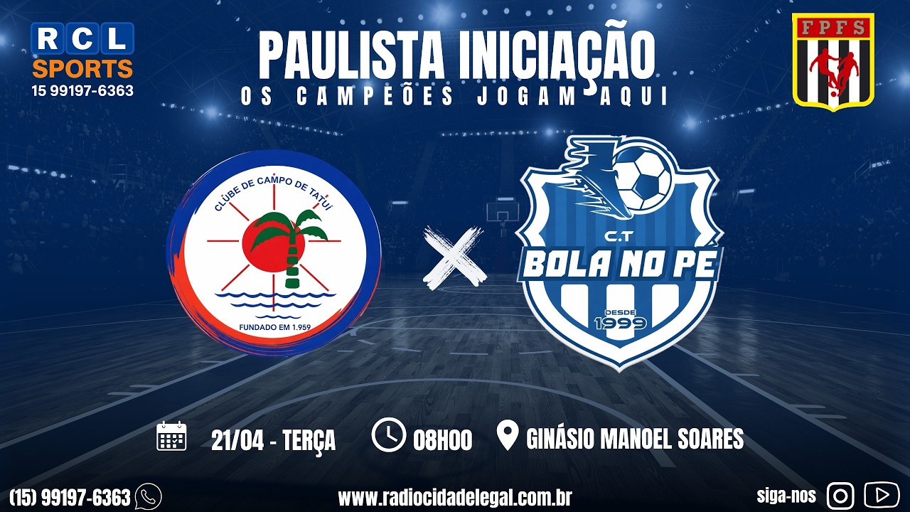 SUB 7 - CLUBE DE CAMPO TATU&Iacute;  x  C.T. BOLA NO P&Eacute; - PAULISTA INICIA&Ccedil;&Atilde;O - FED PAULISTA FUTEBOL SAL&Atilde;O