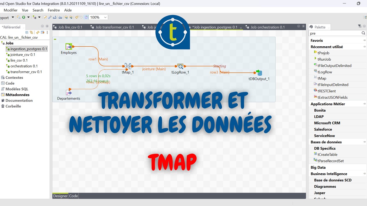 Talend tMap Tutoriel — Transformer et nettoyer les données (Concaténation, Calculs, Dates)