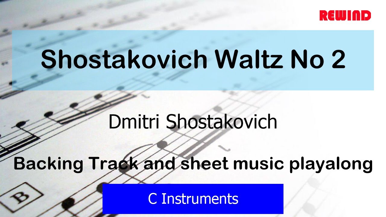 Shostakovich Waltz No 2 Flute Violin Backing Track and Sheet Music