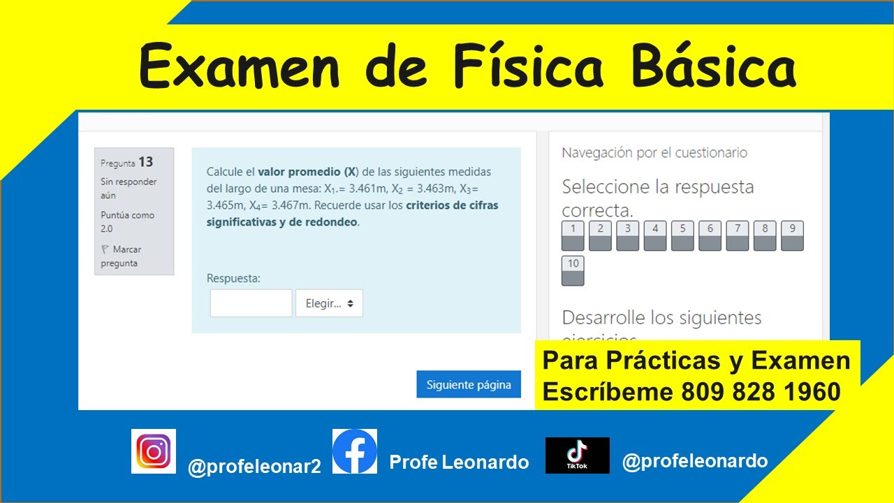 EXAMEN DE FISICA BASICA UASD LABORATORIO