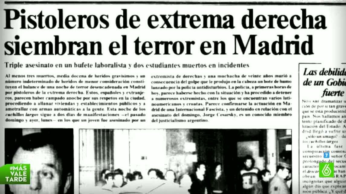 La matanza de Atocha, 39 años después: recuerdos de aquella noche de enero del 77
