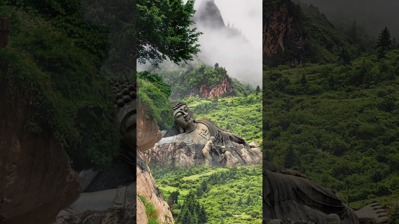 The big reclining Buddha hidden in the mountains. #Scenery #Tourism #shorts  #scenery #tourism
