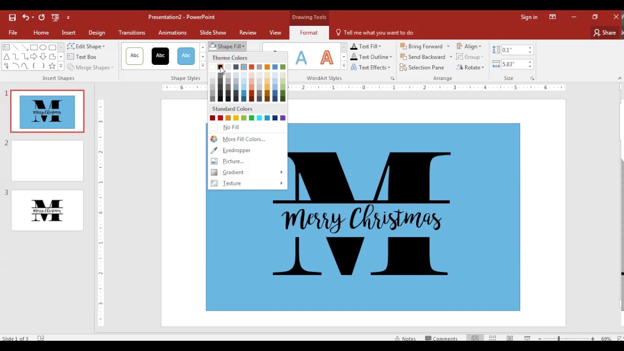 Split Letter Design using PowerPoint